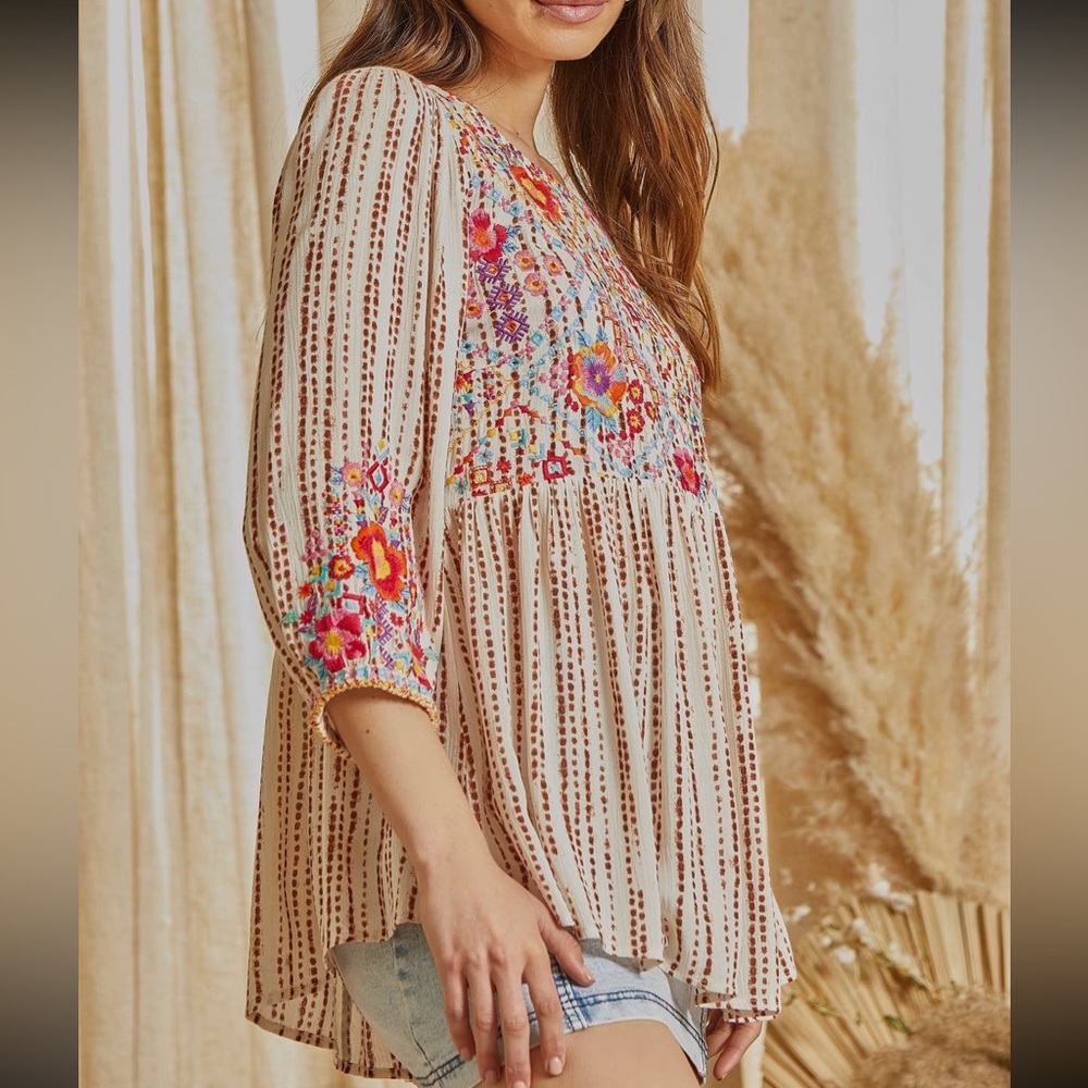 Boho Savanna Jane Embroidered Tunic